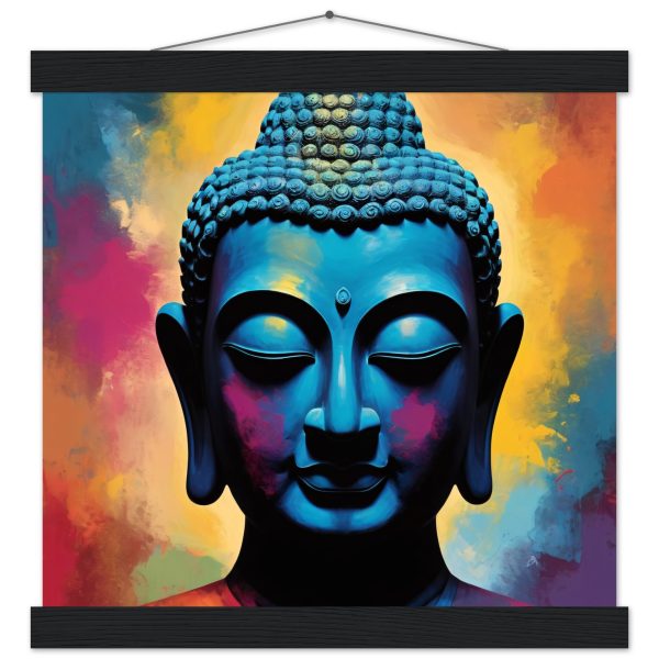 Zen Spectrum: Vibrant Buddha Head Canvas Harmony 5