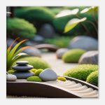 Enchanting Zen Garden Path: Premium Canvas Art 7