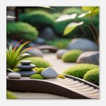Enchanting Zen Garden Path: Premium Canvas Art 8