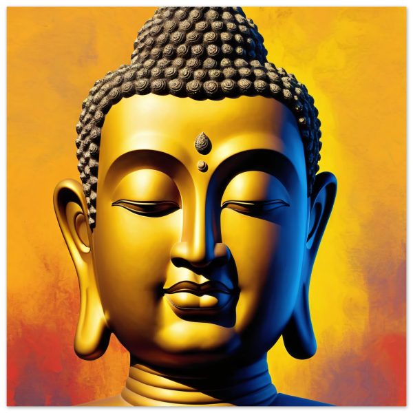 Zen Fusion: Buddha Head Elegance for Vibrant Spaces 14