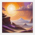 Desert Oasis Sunrise: Tranquil Zen Canvas Art 6