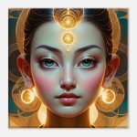 Radiant Golden Goddess Canvas Art: Elegance Personified 8