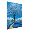 Blue Blossom Tree in a Field of Flowers 16