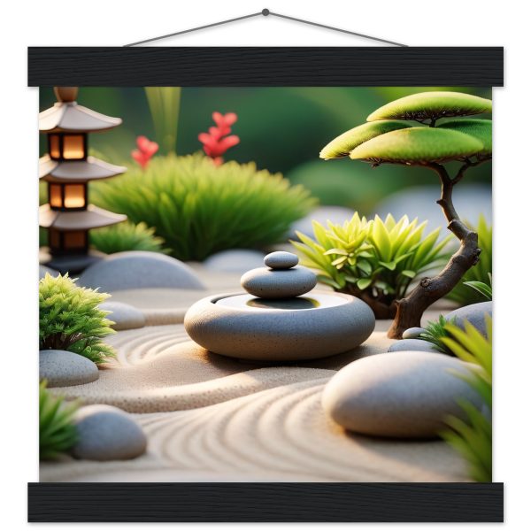 Tranquil Zen Garden: Premium Poster with Magnetic Hanger 4