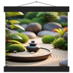 Zen Garden Tranquility: Vintage Poster with Hanger 6