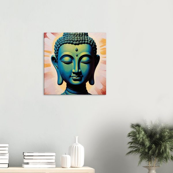 The Blue and Green Buddha Head Canvas 3