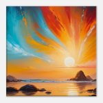 Ocean Symphony at Sunset – Canvas Artwork for Tranquil Ambiance 6