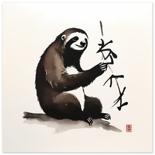 A Zen Sloth Print, A Minimalist Ode to Tranquility 9