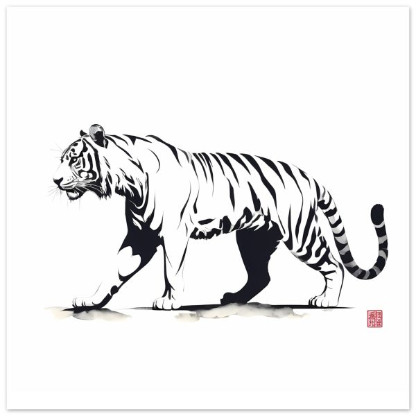 Monochrome Tiger Canvas Print 10
