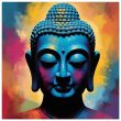 Zen Spectrum: Vibrant Buddha Head Canvas Harmony 28