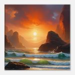 Tranquil Horizon: Ocean Sunset Canvas Print 6