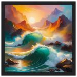 Harmonious Coastal Waves: Premium Matte Framed Poster 6