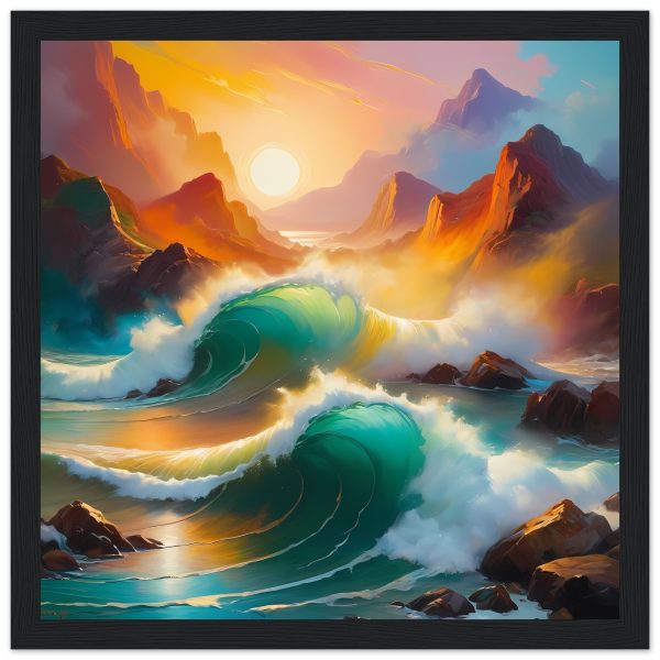 Harmonious Coastal Waves: Premium Matte Framed Poster 3