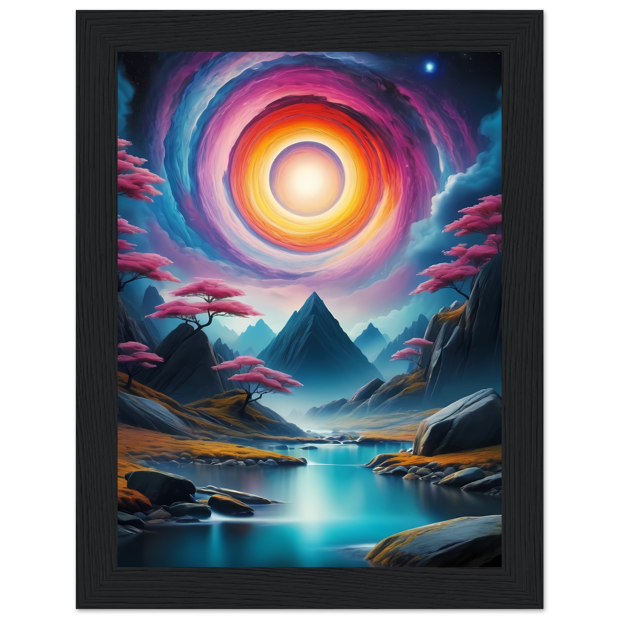 Zen Odyssey: Enigmatic Vortex Framed Poster for Mindful Spaces 2