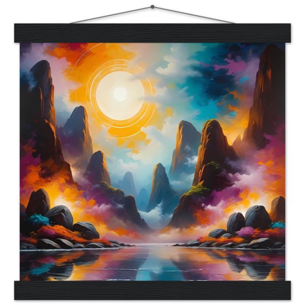 Radiant Mountain Sunset Poster with Hanger 2