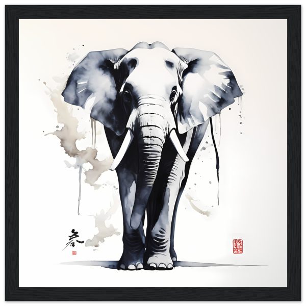 Harmony in Hues: The Majestic Zen Elephant Print 17