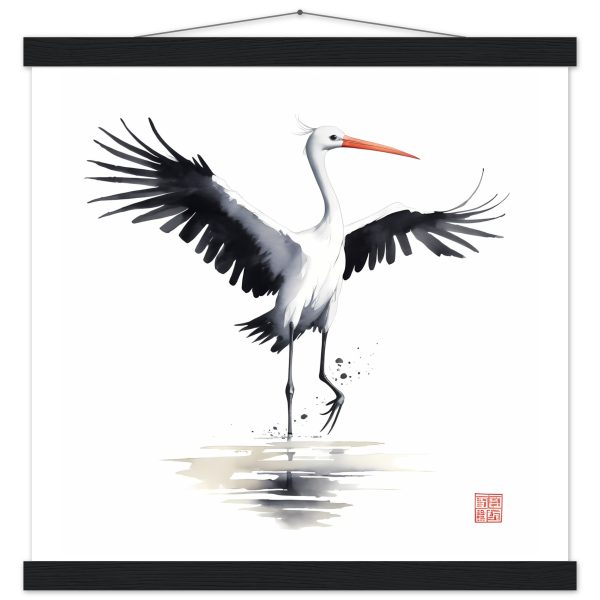 Captivating Flight: A Symphony of Elegance in a Crane Print 7