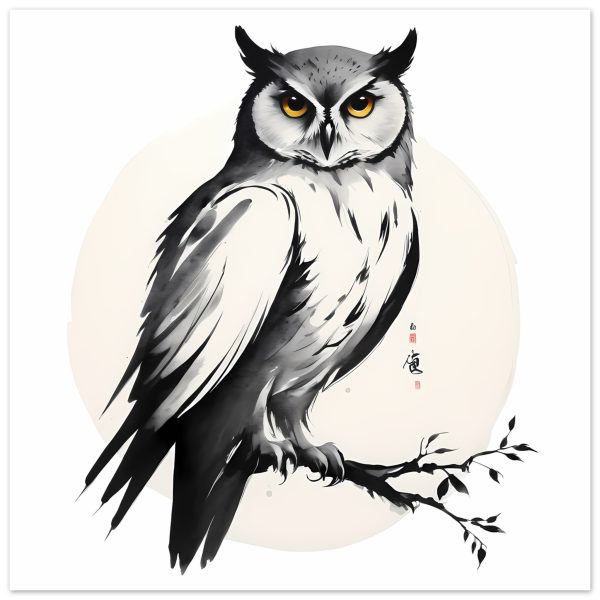 Exploring the Tranquil Realm of the Zen Owl Print 8