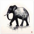 The Enchanting Black Elephant with White Tree Print 20