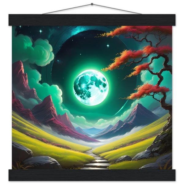 Enchanted Journey: Green Moon Over Zen Valley Poster 3
