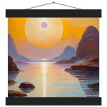 Rustic Sunset Serenity Poster with Hanger 6