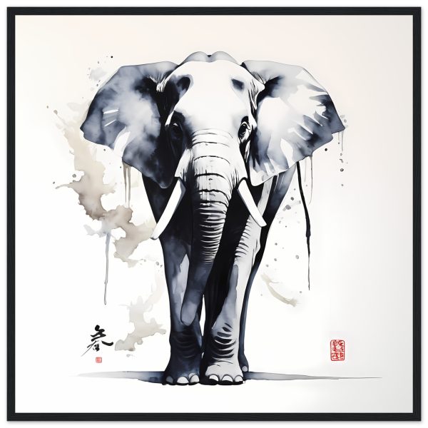 Harmony in Hues: The Majestic Zen Elephant Print 4