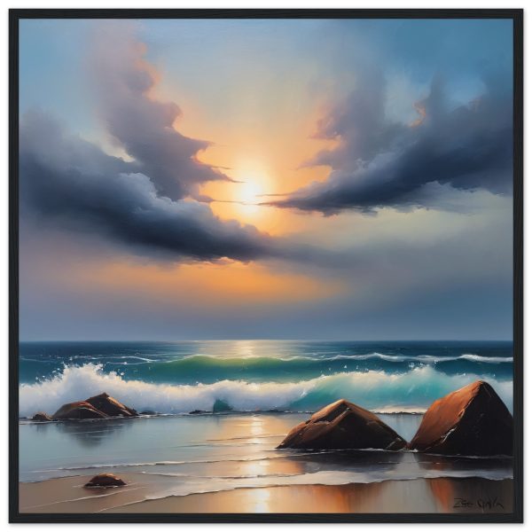 Nature’s Symphony: A Sunset Beach Canvas 14
