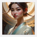 Majestic Beauty in Blue and Gold: Canvas Artwork 5
