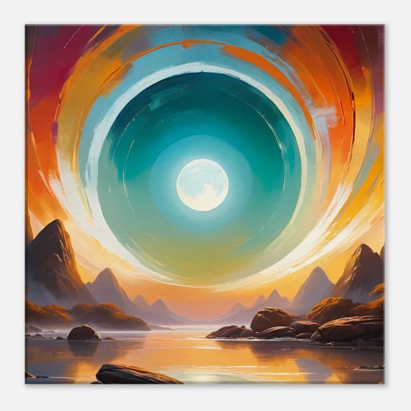 Ethereal Gateway to Serenity: Zen-Style Oil Painting 4