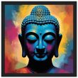 Zen Spectrum: Vibrant Buddha Head Canvas Harmony 23