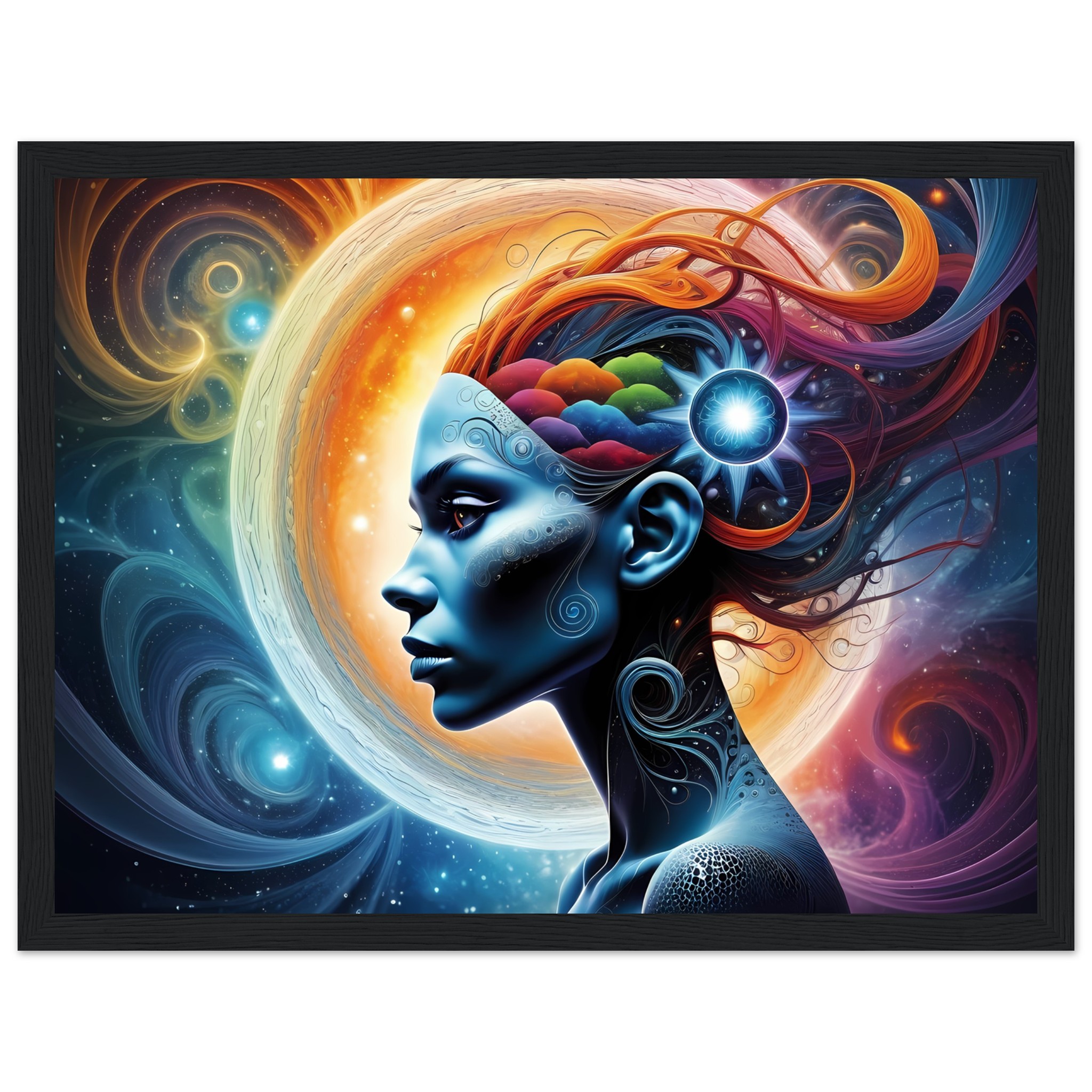 Embark on Tranquility: Zen Woman’s Portrait on Framed Matte Poster 2