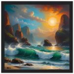 Tranquil Ocean Sunrise – Framed Zen Art 6