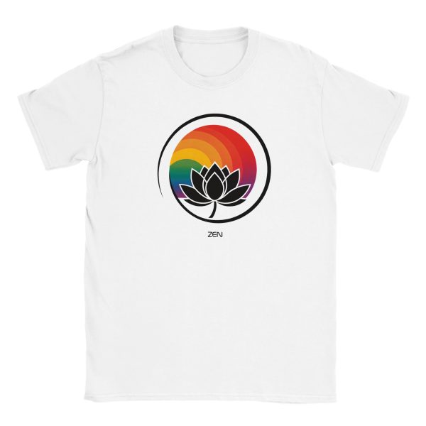 Zen Lotus Rainbow: Colorful and Joyful Kids’ T-Shirt 2