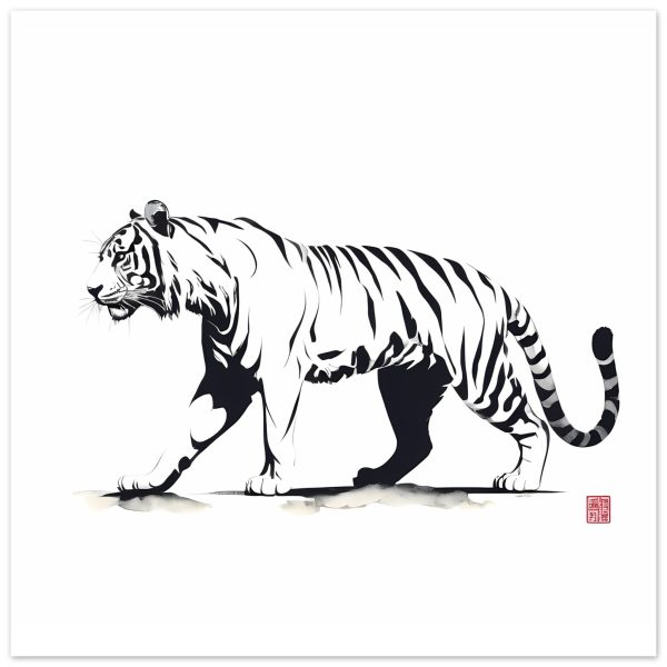Monochrome Tiger Canvas Print 6