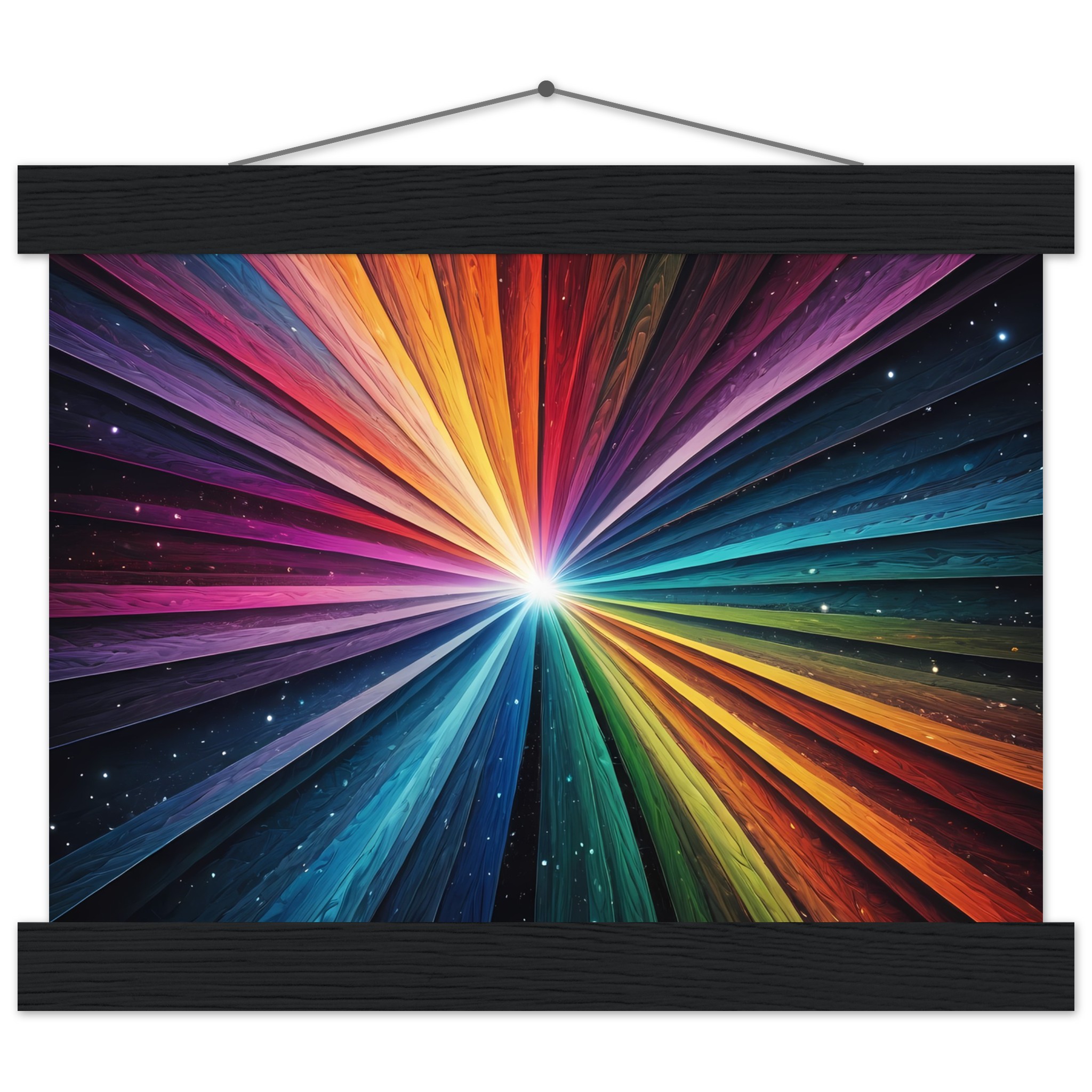 Harmony Unleashed: Zen Burst Poster with Wooden Hangers 2