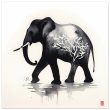 The Enchanting Black Elephant with White Tree Print 17