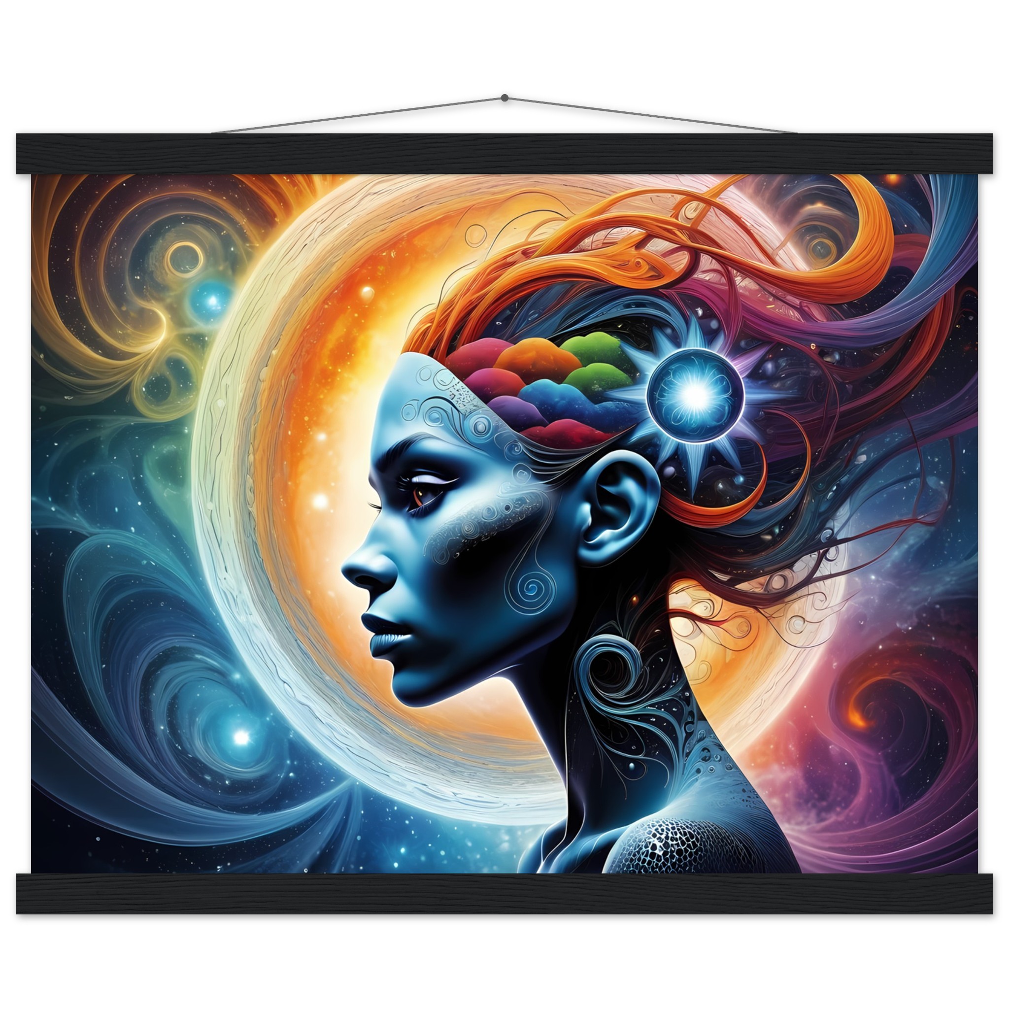 Zen Odyssey: Serene Woman’s Portrait on Premium Matte Poster 2