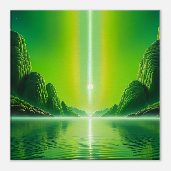 Emerald Aurora Symphony – Reflective Canvas Art 2