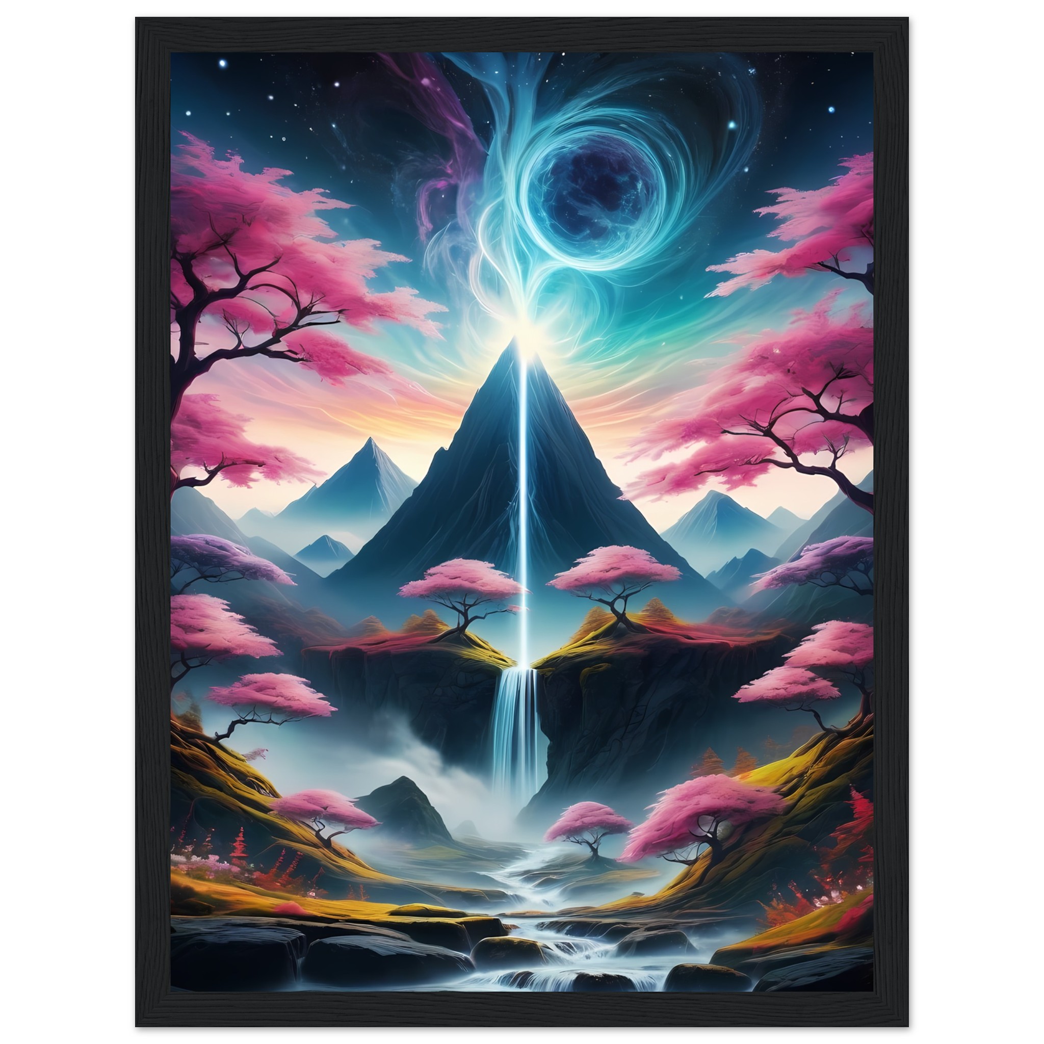 Vortex of Tranquility: Framed Zen Landscape Poster 2