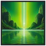 Emerald Tranquility – Wooden Framed Zen Aurora Poster