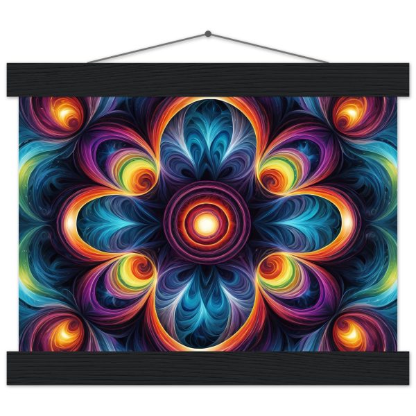 Mystic Radiance: Zen Mandala Poster with Vintage Hanger 3