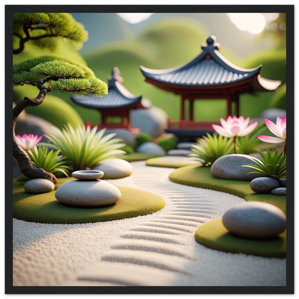 Zen Garden Bliss: Framed Poster for Tranquility 3