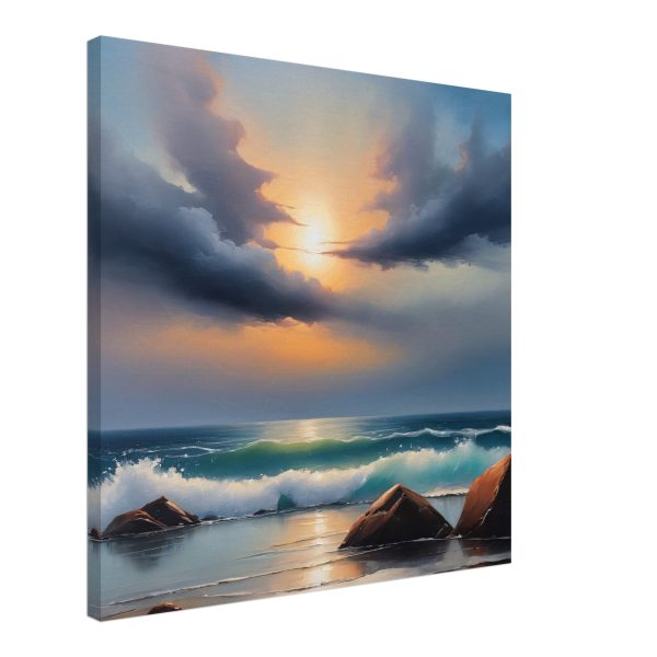 Nature’s Symphony: A Sunset Beach Canvas 18