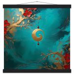 Zen Harmony in Golden Swirls: Artful Poster for Tranquil Living 7