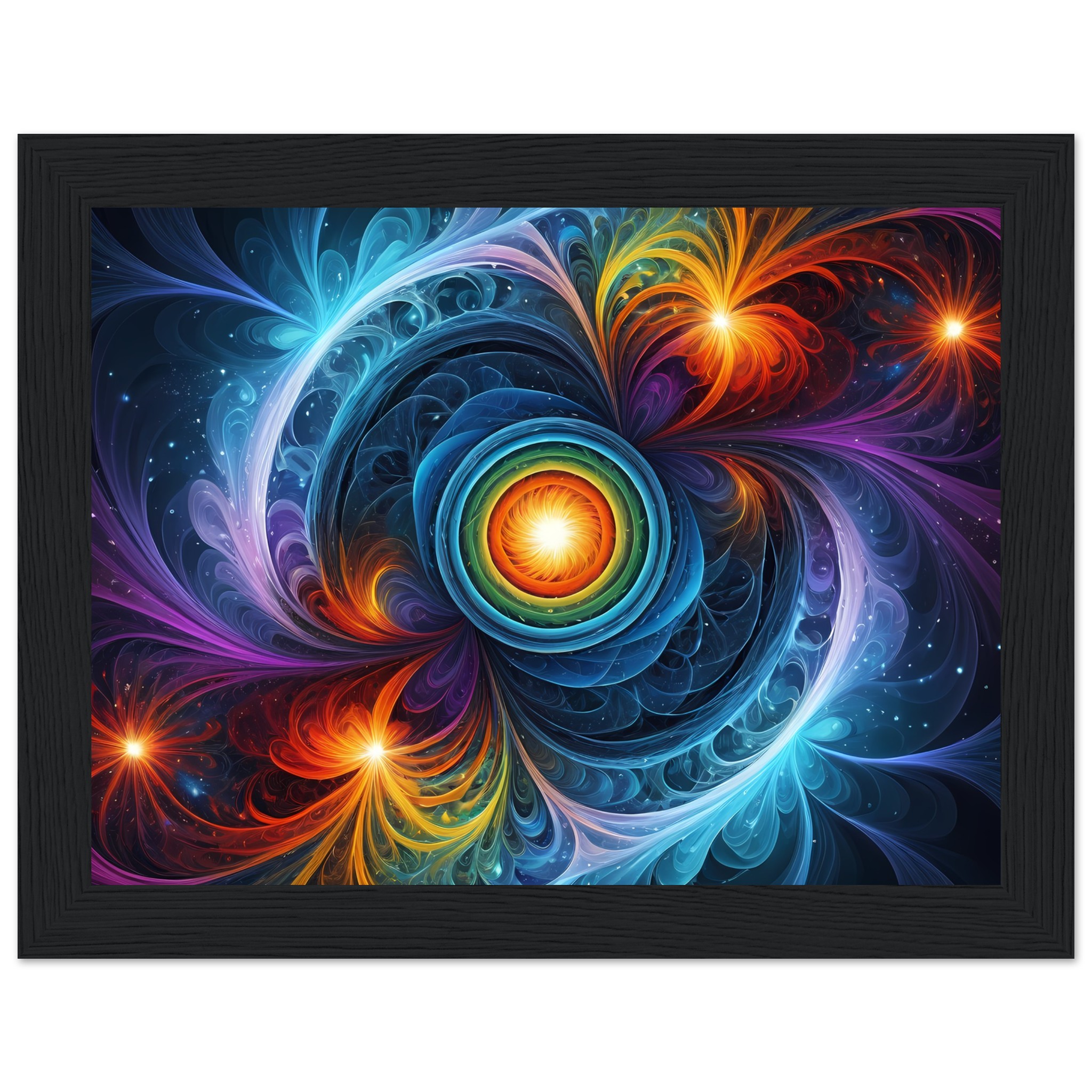 Ephemeral Harmony: Zen Blossom Wooden Framed Poster 2