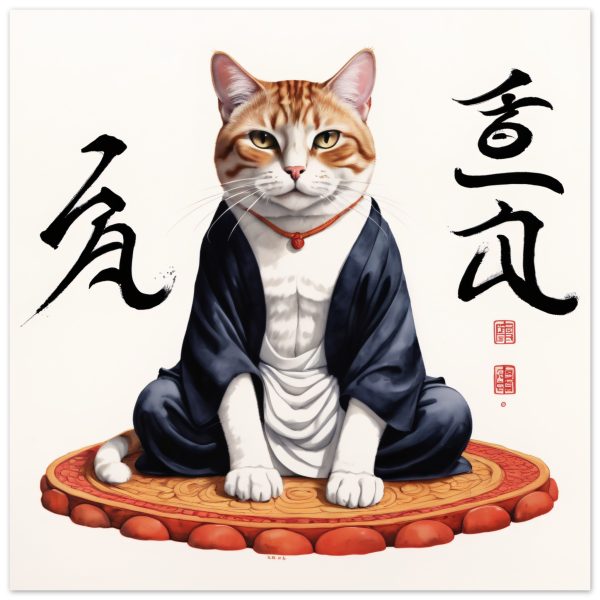 Zen Cat Wall Art – Feline Wisdom and Artistic 4