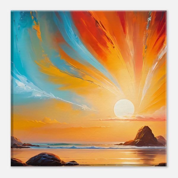 Ocean Symphony at Sunset – Canvas Artwork for Tranquil Ambiance 4