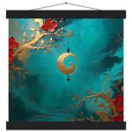 Zen Harmony in Golden Swirls: Artful Poster for Tranquil Living 6