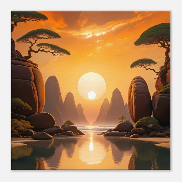 Tranquil Sunset Reflections on Canvas 3