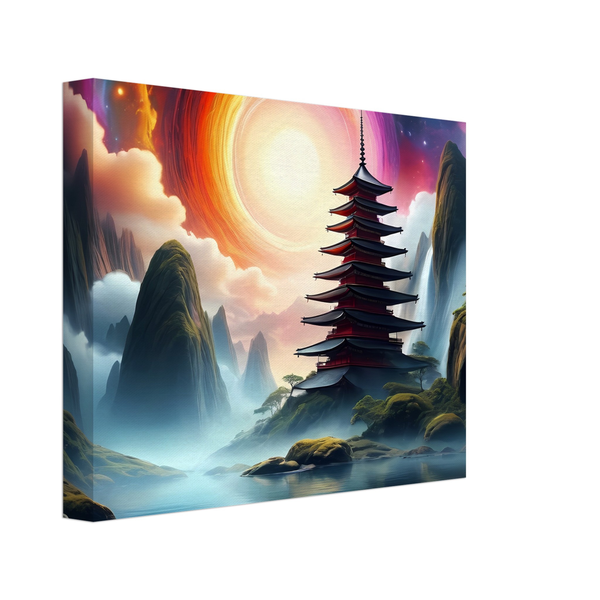 Dreamscape Harmony: Canvas Print of a Multicultural Temple 2